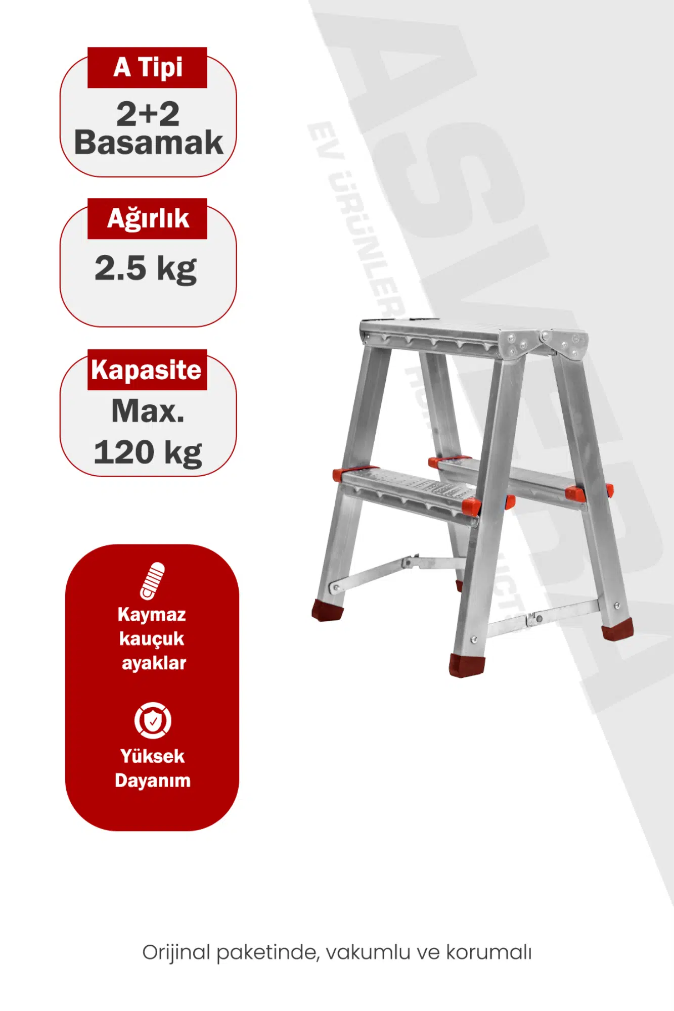 ASVERA 2+2 ÇİFT ÇIKIŞLI PROFİL MERDİVEN
