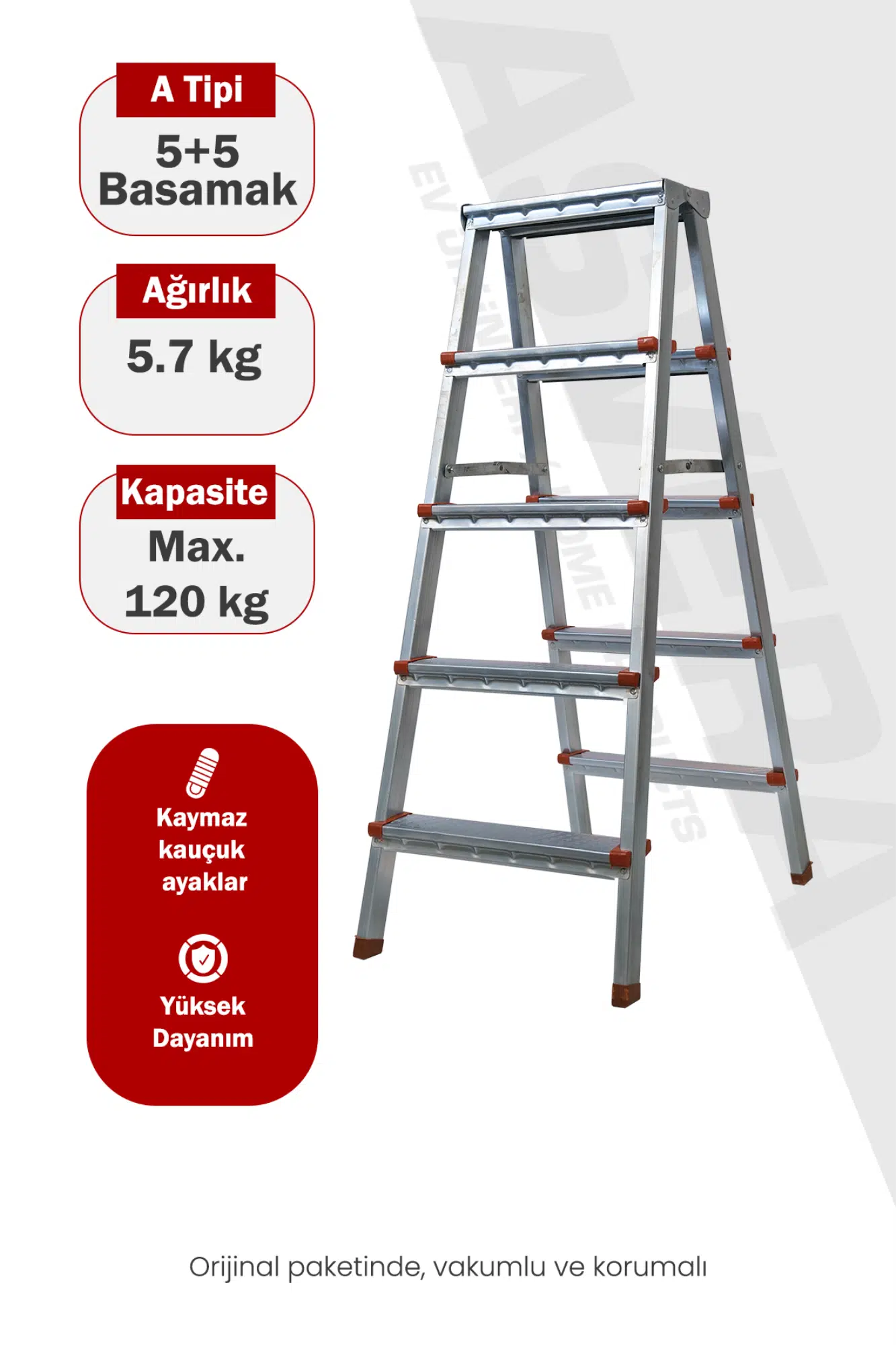 ASVERA 5+5 ÇİFT ÇIKIŞLI PROFİL MERDİVEN