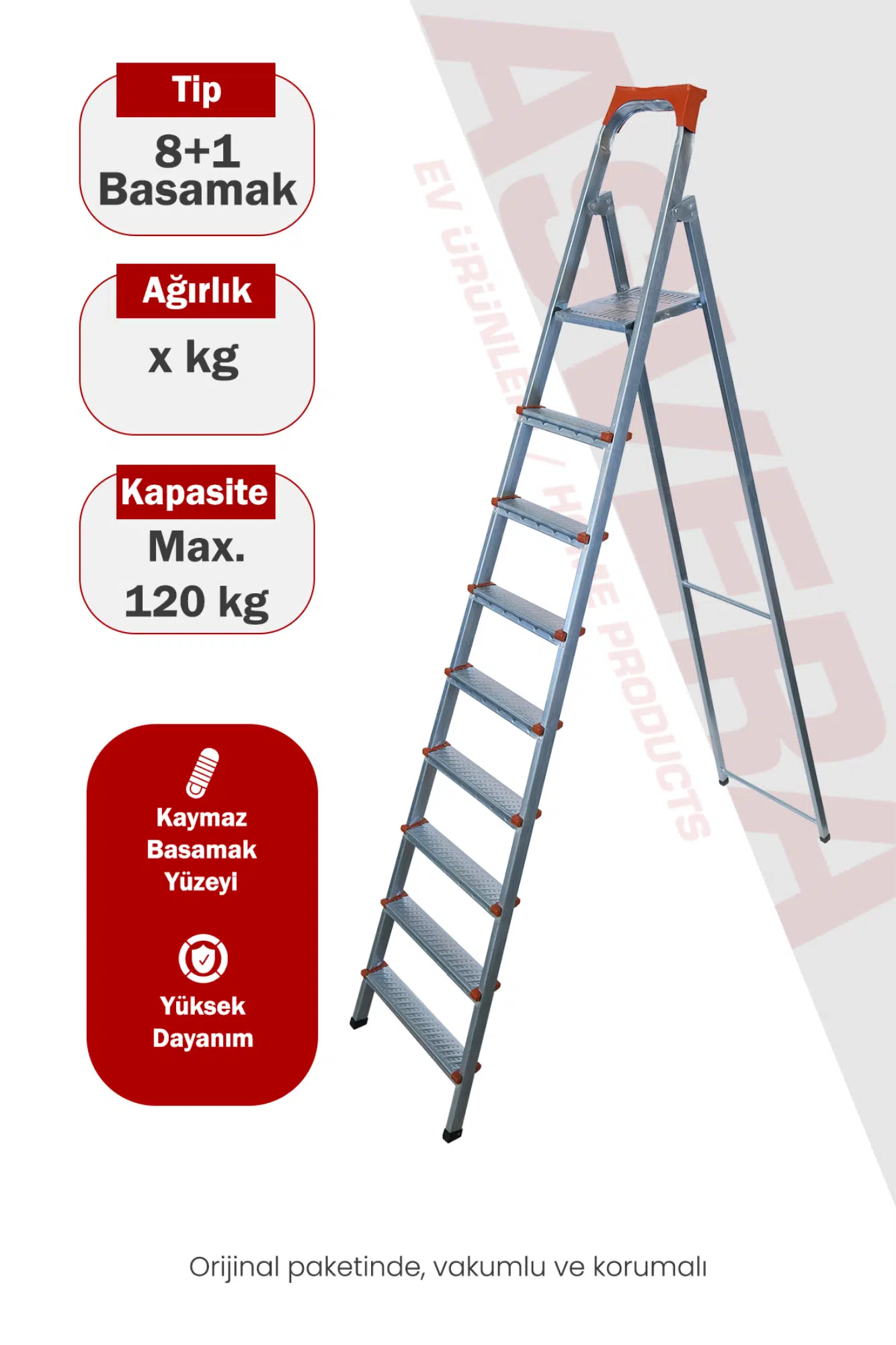 ASVERA 8+1 BASAMAKLI PROFİL MERDİVEN