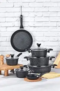 EVİM ŞAHANE CHEF ELEGANCE 7 PARÇA METAL KULP GOLD